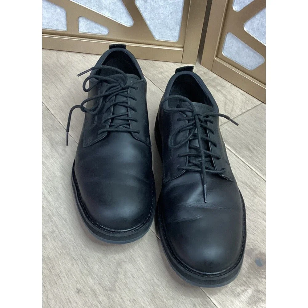 Timberland Squall Canyon Plain Toe Waterproof Oxford Black Leather Men 9 Shoes
